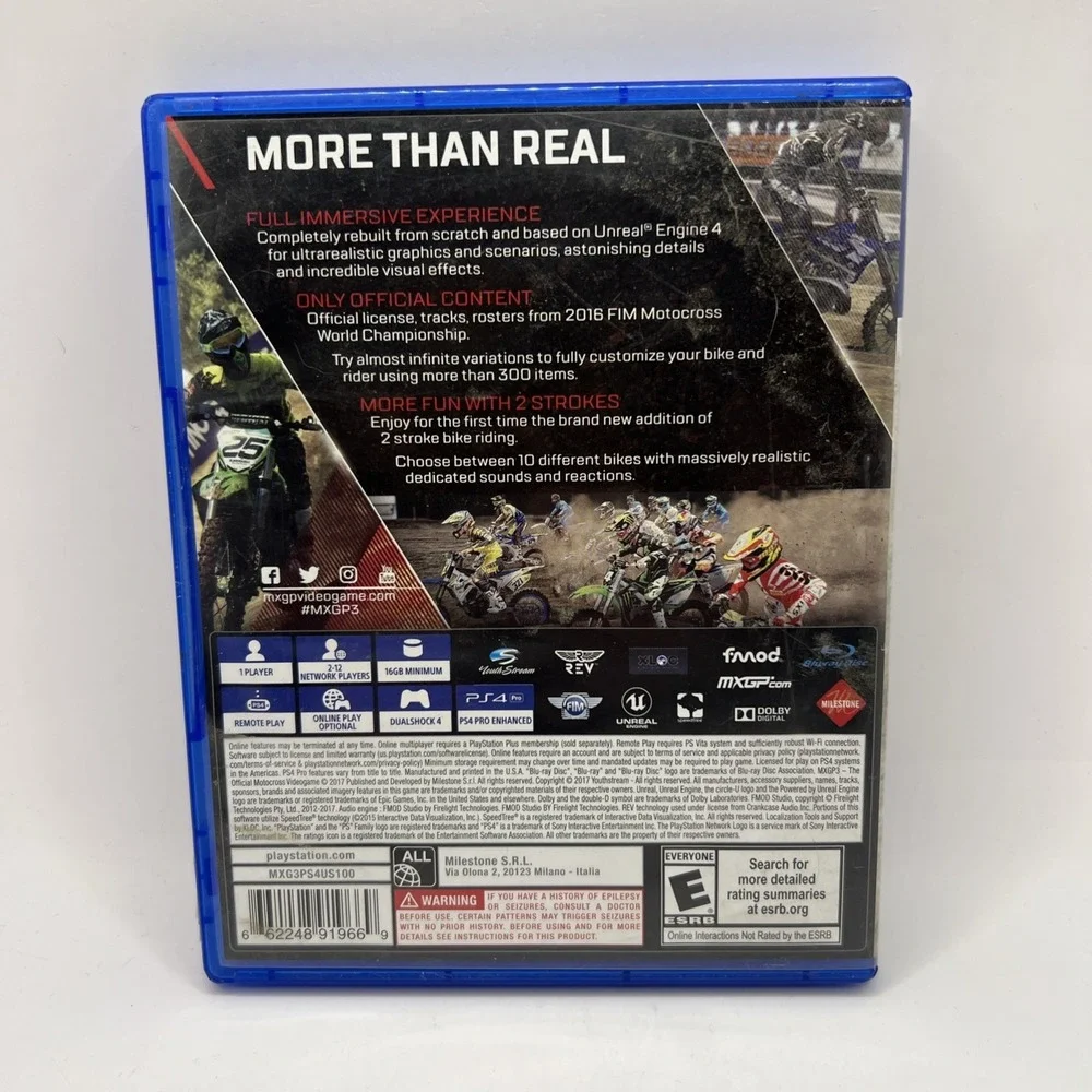 MXGP 3: The Official Motocross Video Game Sony PlayStation PS4 2017